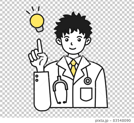 提案をする白衣を着た男性の医者のイラスト素材 提案をする白衣を着た男性の医者のイラスト素材 83548090
