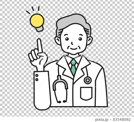 提案をする白衣を着た年配男性の医者のイラスト素材 提案をする白衣を着た年配男性の医者のイラスト素材 83548092