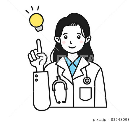 提案をする白衣を着た女性の医者のイラスト素材 提案をする白衣を着た女性の医者のイラスト素材 83548093