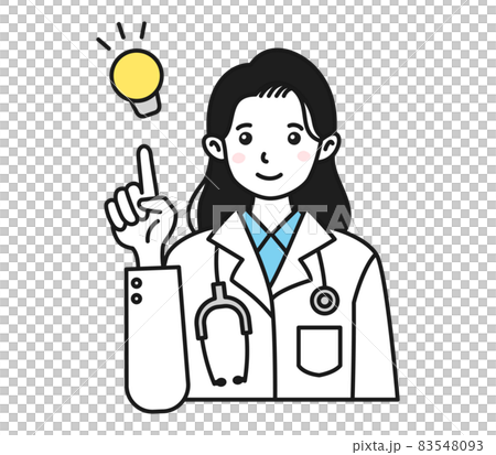 提案をする白衣を着た女性の医者のイラスト素材 提案をする白衣を着た女性の医者のイラスト素材 83548093