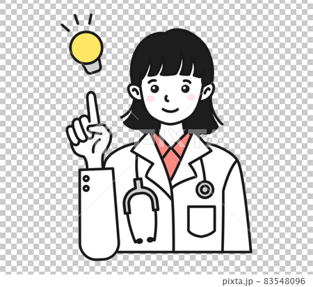 Illustration material of a female doctor in a white coat making a suggestion Illustration material of a female doctor in a white coat making a suggestion 83548096