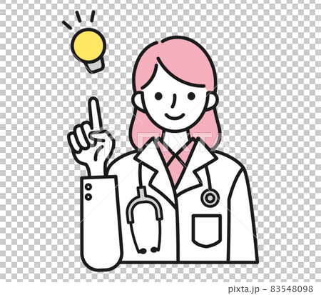Illustration material of a female doctor in a white coat making a suggestion Illustration material of a female doctor in a white coat making a suggestion 83548098