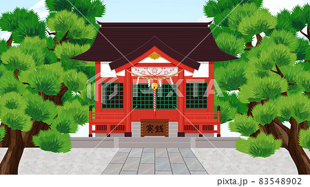 神社の風景のイラスト 16 9のイラスト素材 5402