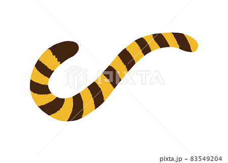 トラ 猫のしっぽ 手書きのかわいい虎柄の尾 22年 寅年の素材 黄色のイラスト素材 5494