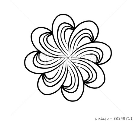Simple Flower Mandala Shape for Color painting. Outline on white background 83549711