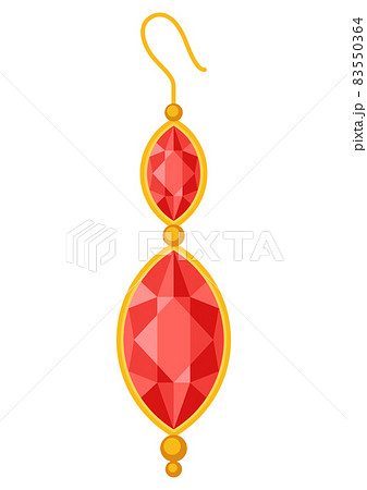 Illustration of beautiful gold jewelry earring with precious stones. Illustration of beautiful gold jewelry earring with precious stones. 83550364