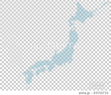 近隣諸国を含む、日本列島の青いドットマップ。 中サイズ。 近隣諸国を含む、日本列島の青いドットマップ。 中サイズ。 83550710