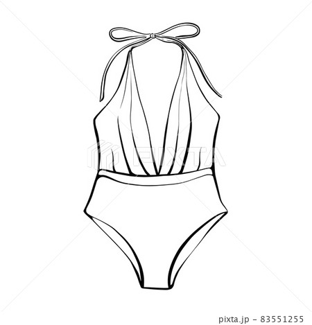Sketch of woman in swimsuit Royalty Free Vector Image