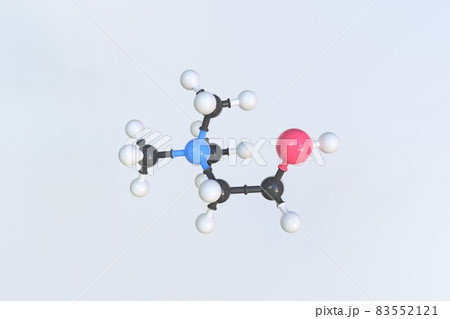 Molecule of choline, isolated molecular model. 3D rendering 83552121