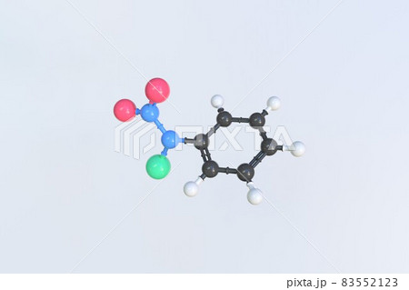 Chloronitroaniline molecule, scientific molecular model, looping 3d animation 83552123