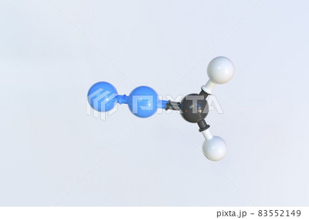 Diazomethane molecule, isolated molecular model. 3D rendering 83552149