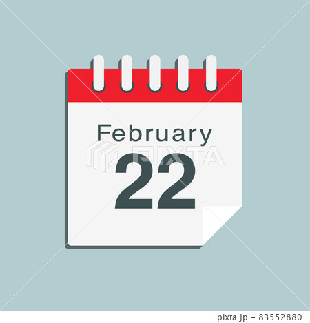 Icon day date 22 February, template calendar page 83552880
