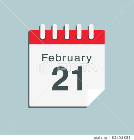 Icon day date 21 February, template calendar page 83552881