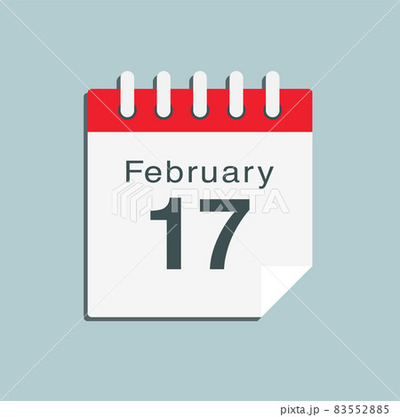 Icon day date 17 February, template calendar page Icon day date 17 February, template calendar page 83552885