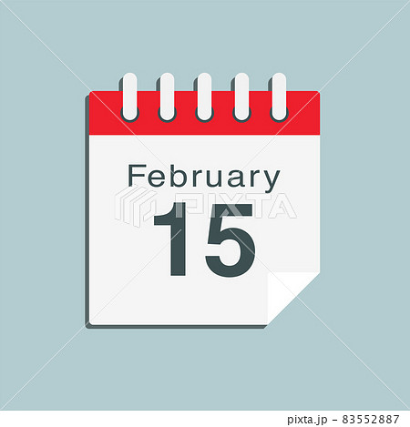 Icon day date 15 February, template calendar page Icon day date 15 February, template calendar page 83552887