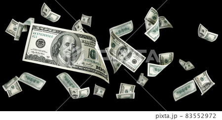 Us dollar bill. Washington American cash. Falling usd money background. 83552972
