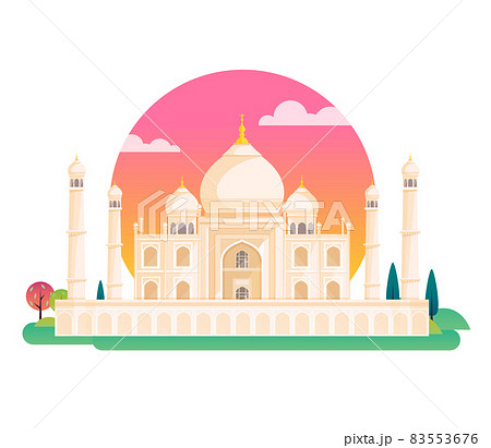 Taj Mahal an ancient Palace in India, Vector illustration 83553676