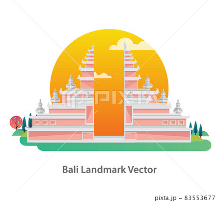 Bali traditional gate, Bali landmarks vector 83553677