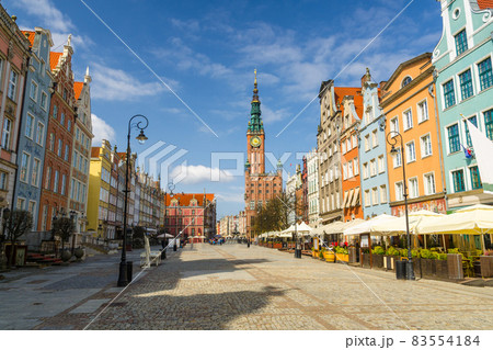 Dluga Long Market pedestrian street Dlugi targ square, Gdansk, Poland 83554184