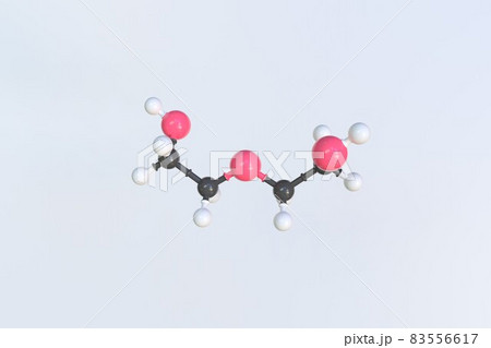 Molecule of diethylene glycol, isolated...のイラスト素材 [83556617] - PIXTA