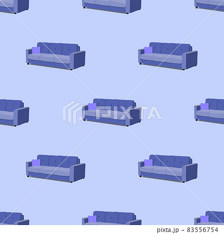 Vector isometric blue sofa seamless pattern EPS Vector isometric blue sofa seamless pattern EPS 83556754