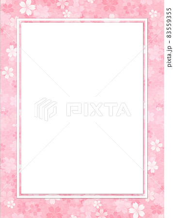 桜の花びらの縦長額縁フレーム no.02のイラスト素材 [83559355] - PIXTA