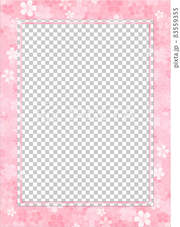 Vertical picture frame frame of cherry blossom petals no.02 83559355