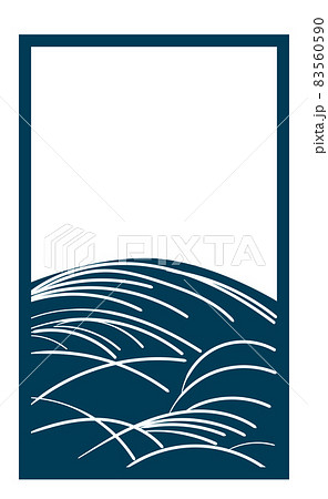 花札のイラスト　バラ単枚ダブルトーン　白黒｜8月芒のカス｜日本のカードゲーム 83560590