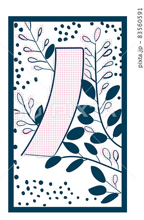 花札のイラスト　バラ単枚ダブルトーン　白黒｜7月萩に短冊｜日本のカードゲーム 83560591