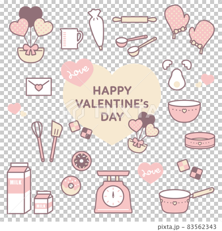 バレンタインのイラスト素材セット バレンタインのイラスト素材セット 83562343