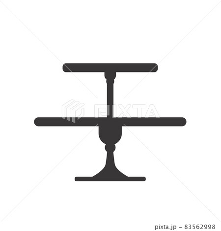 Stand cake in flat icon style. Empty tray for fruit and desserts. Vector illustration. 83562998