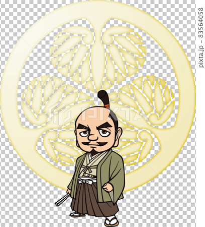 德川家康手持折扇立像【3頭，家徽】 83564058