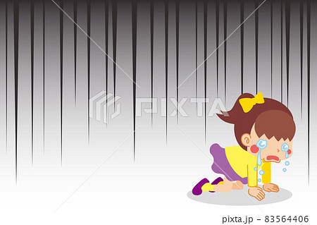 泣き崩れている可愛い小さな女の子のイラスト 漫画 背景 全身のイラスト素材 泣き崩れている可愛い小さな女の子のイラスト 漫画 背景 全身のイラスト素材