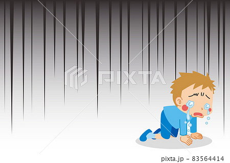 泣き崩れている可愛い小さな男の子のイラスト 漫画 背景 全身のイラスト素材 泣き崩れている可愛い小さな男の子のイラスト 漫画 背景 全身のイラスト素材