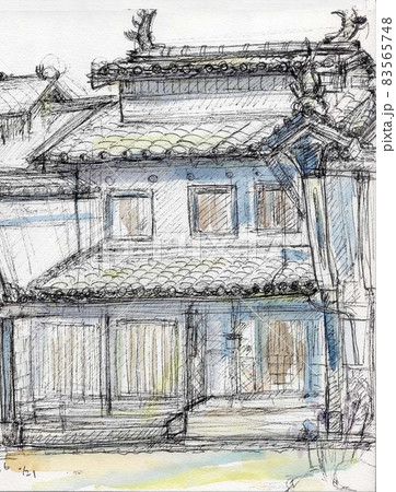 海宿　水彩スケッチ 83565748