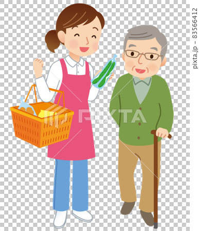 Helper who accompanies shopping Elderly care Helper who accompanies shopping Elderly care 83566412