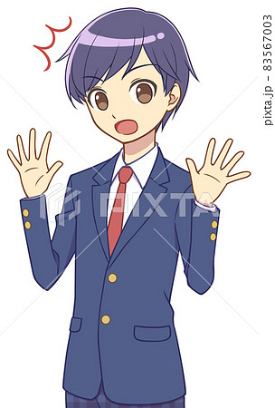 驚くブレザーの男の子 83567003
