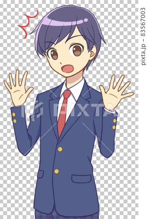 驚くブレザーの男の子 83567003