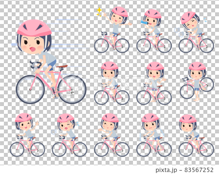 一組騎公路自行車的無償化身女性 83567252