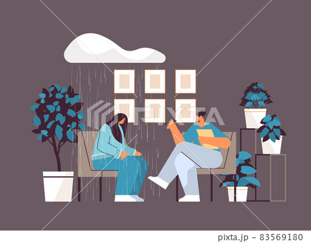 depressed woman visiting psychologist psychotherapist consulting patient during psychotherapy session mental health depression depressed woman visiting psychologist psychotherapist consulting patient during psychotherapy session mental health depression 83569180