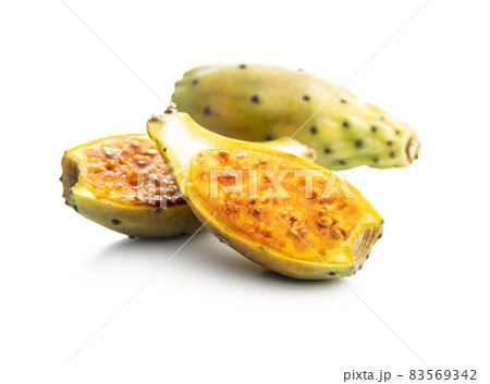 Raw prickly pears. Opuntia or indian fig cactus. Raw prickly pears. Opuntia or indian fig cactus. 83569342