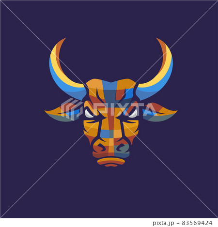 Bull Head geometric colorful Vector 83569424