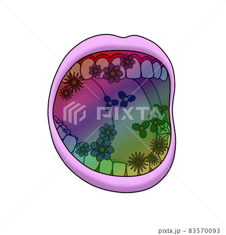 口内フローラのイメージ 大人の汚れた口の中 のイラスト素材