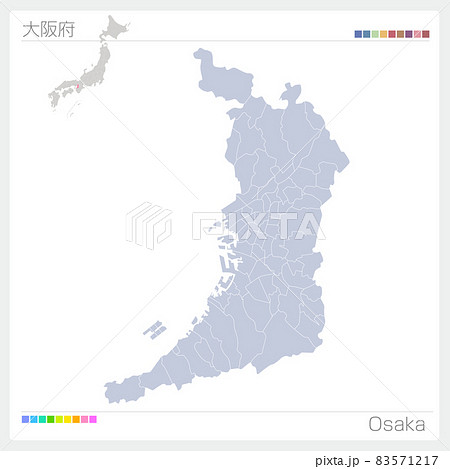 大阪府の地図 Osakaのイラスト素材 大阪府の地図 Osakaのイラスト素材