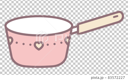 一個可愛的粉紅色手鍋平底鍋的插圖 83572227
