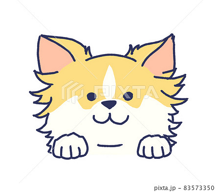 ひょっこりチワワクリームのイラスト素材