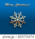 Christmas background, Winter gold Snowflake on Greeting card. 83573474