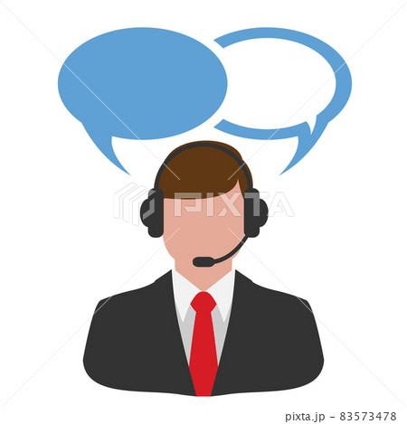 Operator call service center, support and communication with the client. Man speaker, icon 83573478