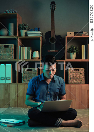 Busy Marketer Working At Night 83576820