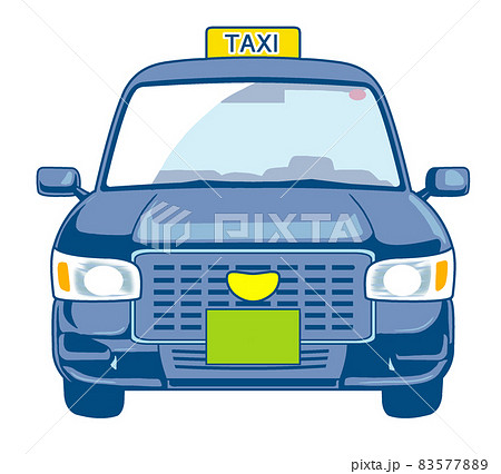 タクシー正面のイラスト シンプルテイスト のイラスト素材 5778